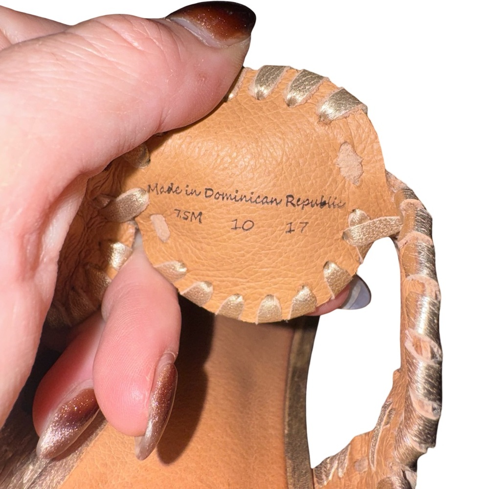 Wedge Sandals with Rose Gold Embellished Straps - Picture 6 of 7